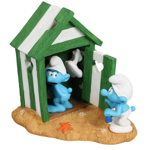 Schlümpfe mit Strandkabine Deko Figur