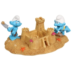 Schlümpfe bauen eine Sandburg Deko Figur