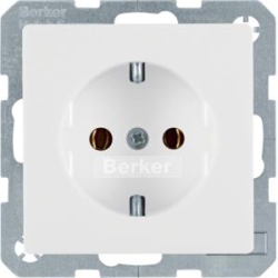 BERKER SCHUKO-Steckdose 47436089 polarweiss samt