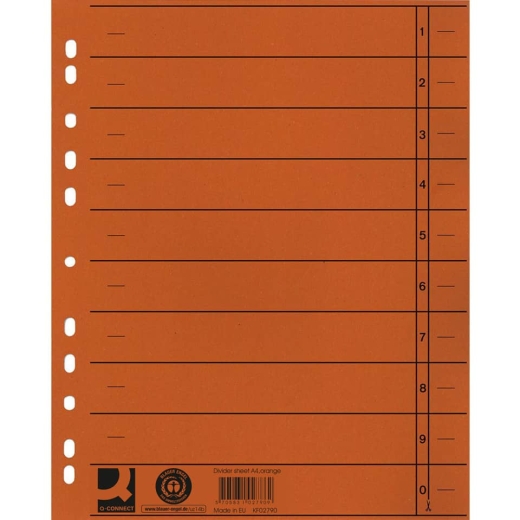 Trennblätter durchgefärbt - A4 Überbreite, orange, 100 Stück
