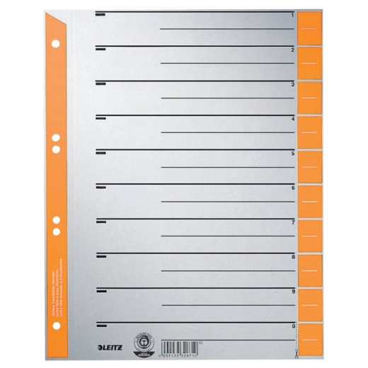 1652 Trennblätter - A4 Überbreite, orange, farbiger Lochrand, 100 Stück