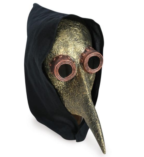 Halbmaske Pestmaske mit Haube 1 teilig Adult