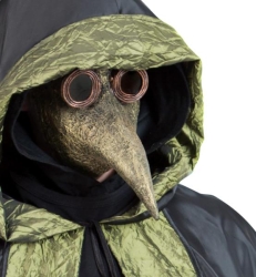Halbmaske Pestmaske mit Haube 1 teilig Adult