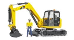 Bruder 02466 Cat Minibagger mit Bauarbeiter
