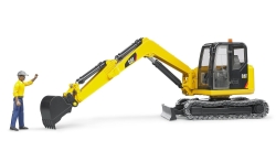 Bruder 02466 Cat Minibagger mit Bauarbeiter