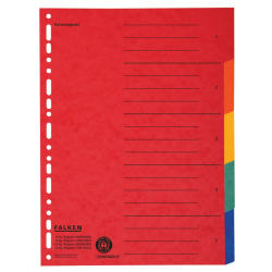 Zahlenregister - 1-5, Karton farbig, A4, 5 Farben,...