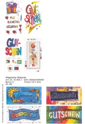 Gutscheinkarten 100 Stück 8 Motive