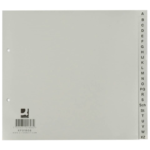 Register - A - Z, PP, ohne Index, A4, 21 cm hoch, 24 Blatt, grau