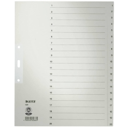 1234 Zahlenregister - 1-20, Papier, A4 Überbreite,...