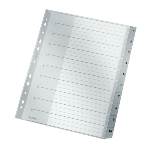 1280 Zahlenregister - 1-10, PP, A4 Überbreite, 10 Blatt, grau
