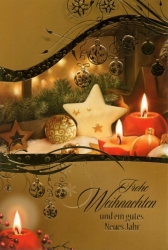 Weihnachtskarten Kerzen 100 Stück 6 Motive