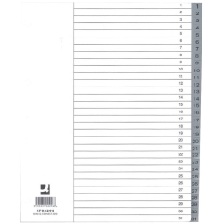 Zahlenregister - 1 - 31, PP, A4 Überbreite, 31...