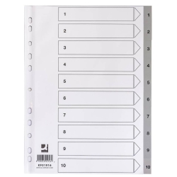 Zahlenregister - 1 - 10, PP, A4, 10 Blatt + Indexblatt, grau