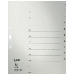 1233 Zahlenregister - 1-12, Papier, A4 Überbreite,...