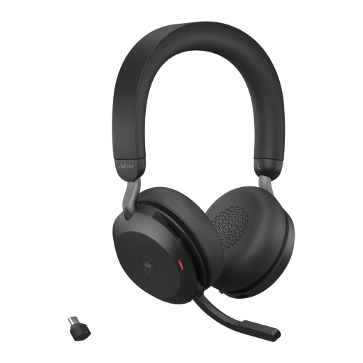 Jabra Headset Evolve2 75 USB-C MS Teams mit Ladestation black Zertifiziert für Microsoft Teams