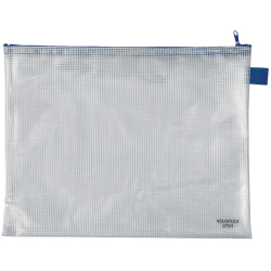 Reißverschlusstaschen - transparent/blau, A4, 355 x...