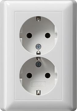 GIRA SCHUKO-Doppel-Steckdose 078003 Standard 55 reinweiss