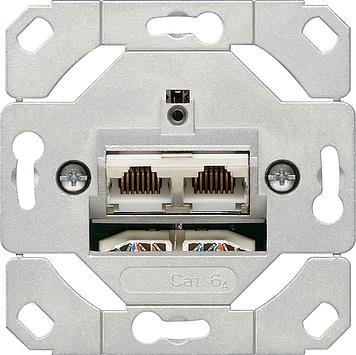 GIRA Datenanschlussdosen 245200 Einsatz 2fach Cat.6A Schneidklemm