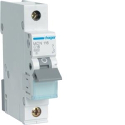 HAGER Leitungsschutzschalter, Automat MCN116 1polig C16A 6kA