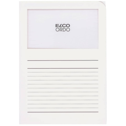 Sichtmappen Ordo classico - weiß, 120g, 100 Stück, Sichtfenster und Linien