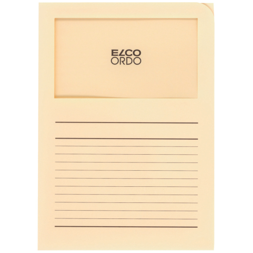 Sichtmappen Ordo classico - hellchamois, 120g, 100 Stück, Sichtfenster und Linien