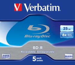 BD-R Verbatim 25 GB /1-6x JC 5erPack