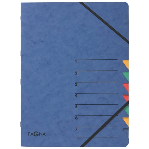 Ordnungsmappe EASY - 7 Fächer, A4, Pressspan, 265 g/qm, blau