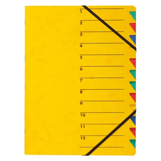 Ordnungsmappe EASY - 12 Fächer, A4, Pressspan, 265 g/qm, gelb