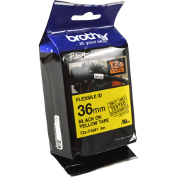 Brother P-Touch Band TZe-FX661 schwarz auf gelb 36mm x 8m...
