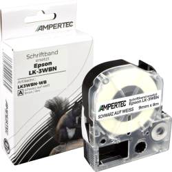 Schriftband kompatibel zu Epson LK-3WBN schwarz auf...