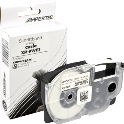 Label Band kompatibel zu Casio XR-9WE1 schwarz auf...