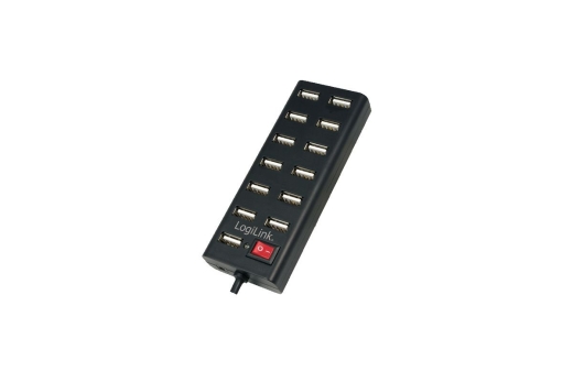 Logilink USB-HUB 13-Port m. Netzteil schwarz Kunststoff