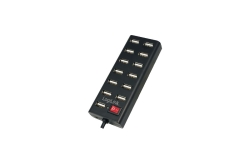 Logilink USB-HUB 13-Port m. Netzteil schwarz Kunststoff