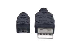 MANHATTAN USB Kabel A -> micro B St/St 1.80m sw