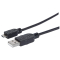 MANHATTAN USB Kabel A -> micro B St/St 1.80m sw
