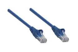 INTELLINET Patchkabel RJ45 U/UTP Cat5e 0.5m Hebelschutz blau