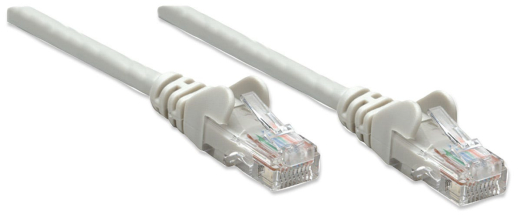INTELLINET Patchkabel RJ45 U/UTP Cat5e 0.5m Hebelschutz grau