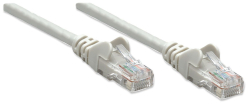 INTELLINET Patchkabel RJ45 U/UTP Cat5e 0.5m Hebelschutz grau