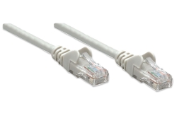 INTELLINET Patchkabel RJ45 U/UTP Cat5e 0.5m Hebelschutz grau