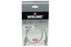 INTELLINET Patchkabel RJ45 U/UTP Cat5e 0.5m Hebelschutz grau