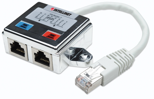 INTELLINET Verteiler RJ45 2-Port FTP silber