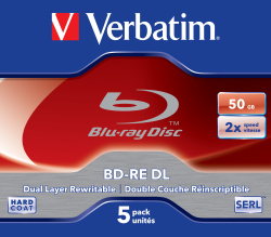 Bluray Verbatim 50GB 5pcs JewelC. 2x White Blue