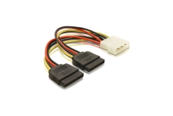 DELOCK Stromkabel 2x SATA 15Pin -> Molex 4Pin 0.16m