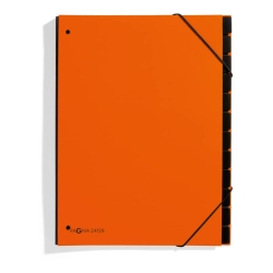 Pultordner Trend - 12 Fächer, Eckspanngummi, orange