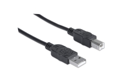 MANHATTAN USB Kabel A -> B St/St 1.80m schwarz