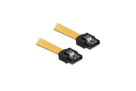 DELOCK SATA-Kabel SATA -> SATA St/St 0.30m gelb Clips