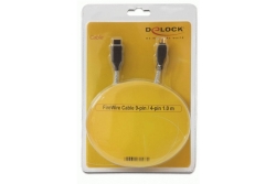 DELOCK FireWire-Kabel FW400 4Pin -> FW800 9Pin St/St 1.00m