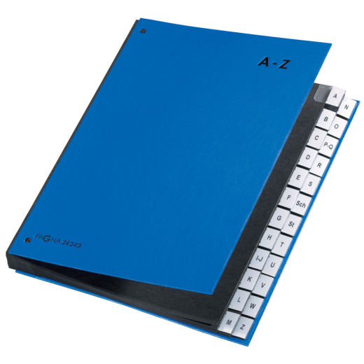 Pultordner Color-Einband - Tabe A - Z, 24 Fächer, blau