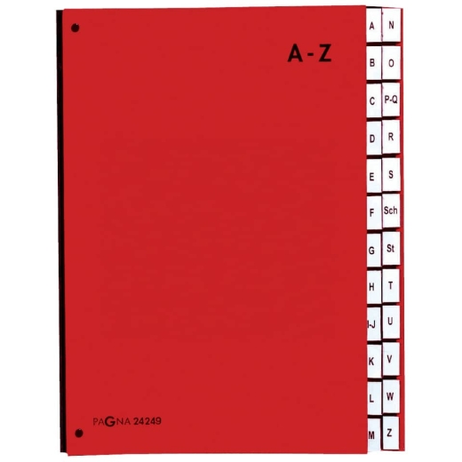 Pultordner Color-Einband - Tabe A - Z, 24 Fächer, rot