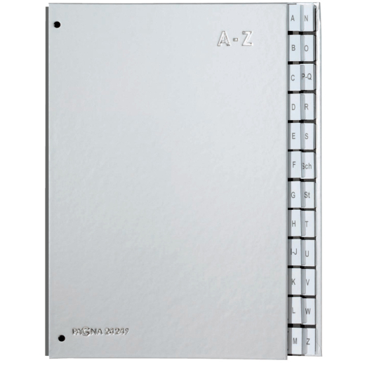 Pultordner Color-Einband - Tabe A - Z, 24 Fächer, silber